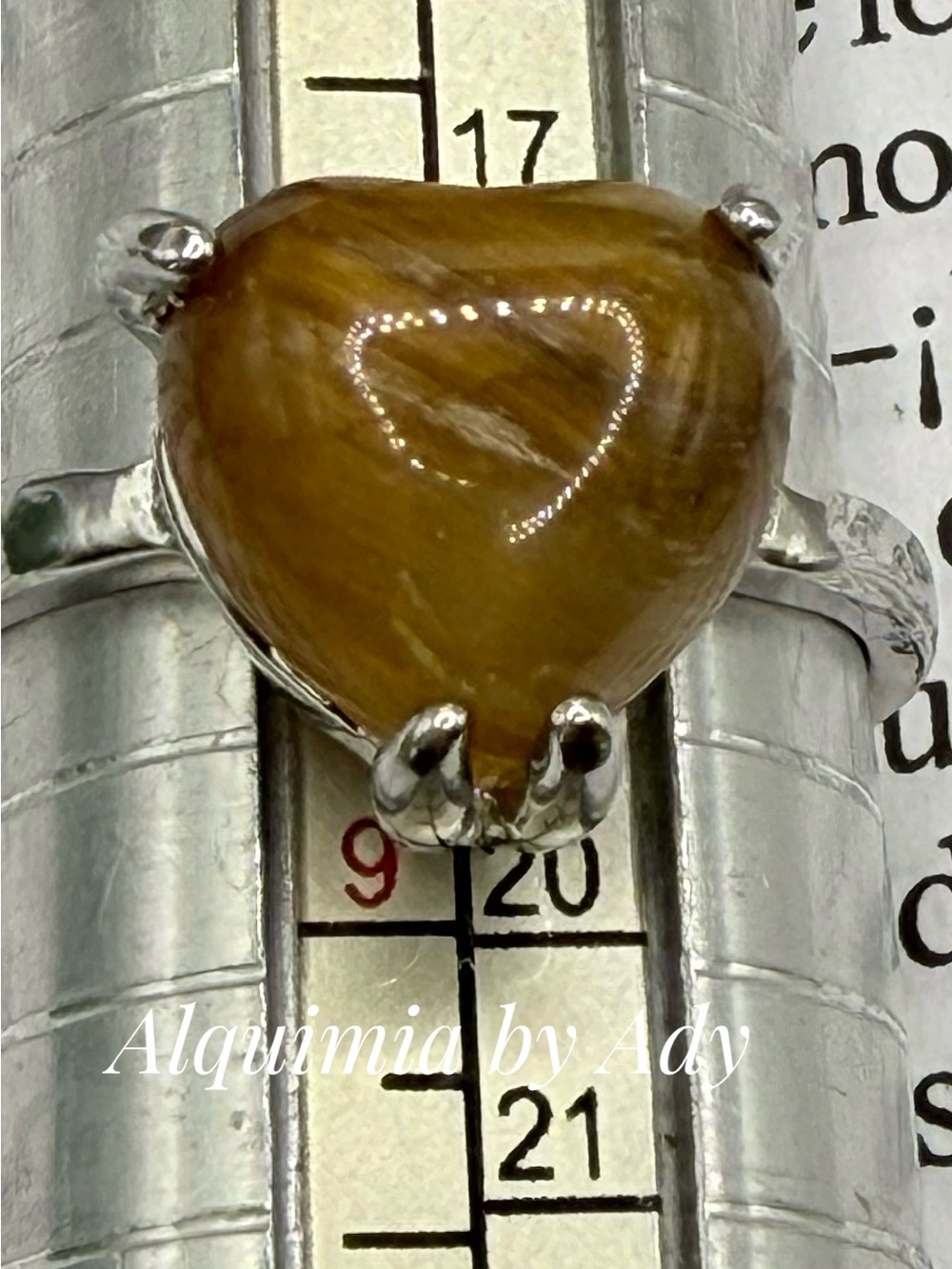 Tiger Eye Silver-Plated Statement Ring - Golden Brown